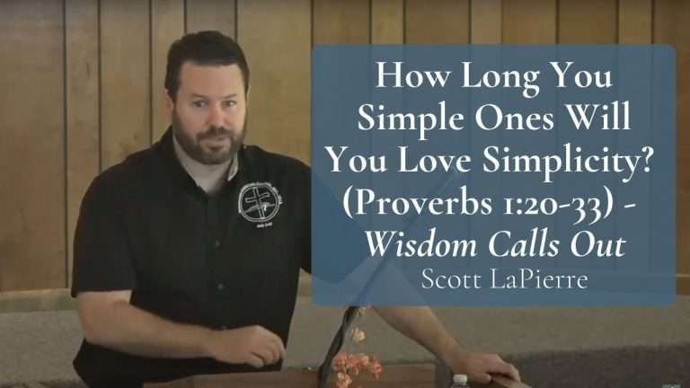 How Long You Simple Ones Will You Love Simplicity (Proverbs 120-33) - Wisdom Calls Out