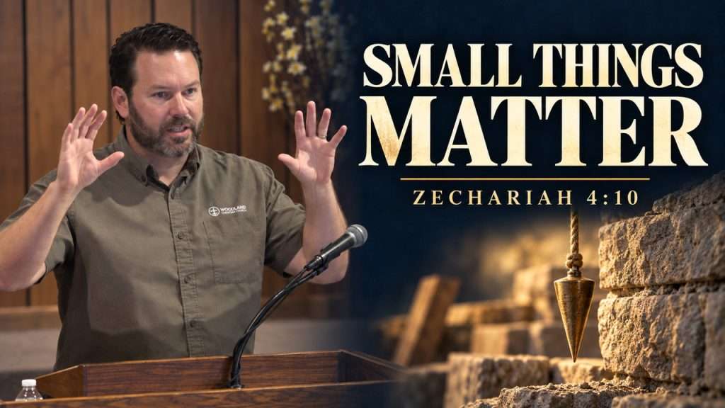 Pastor Scott LaPierre preaching ZECHARIAH 4:10 with the sermon title “SMALL THINGS MATTER.”