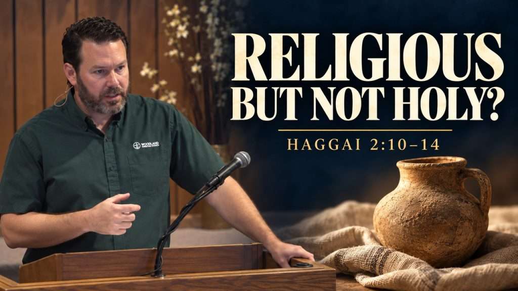 Pastor Scott LaPierre preaching HAGGAI 2:10–14 with the sermon title “RELIGIOUS BUT NOT HOLY?.”